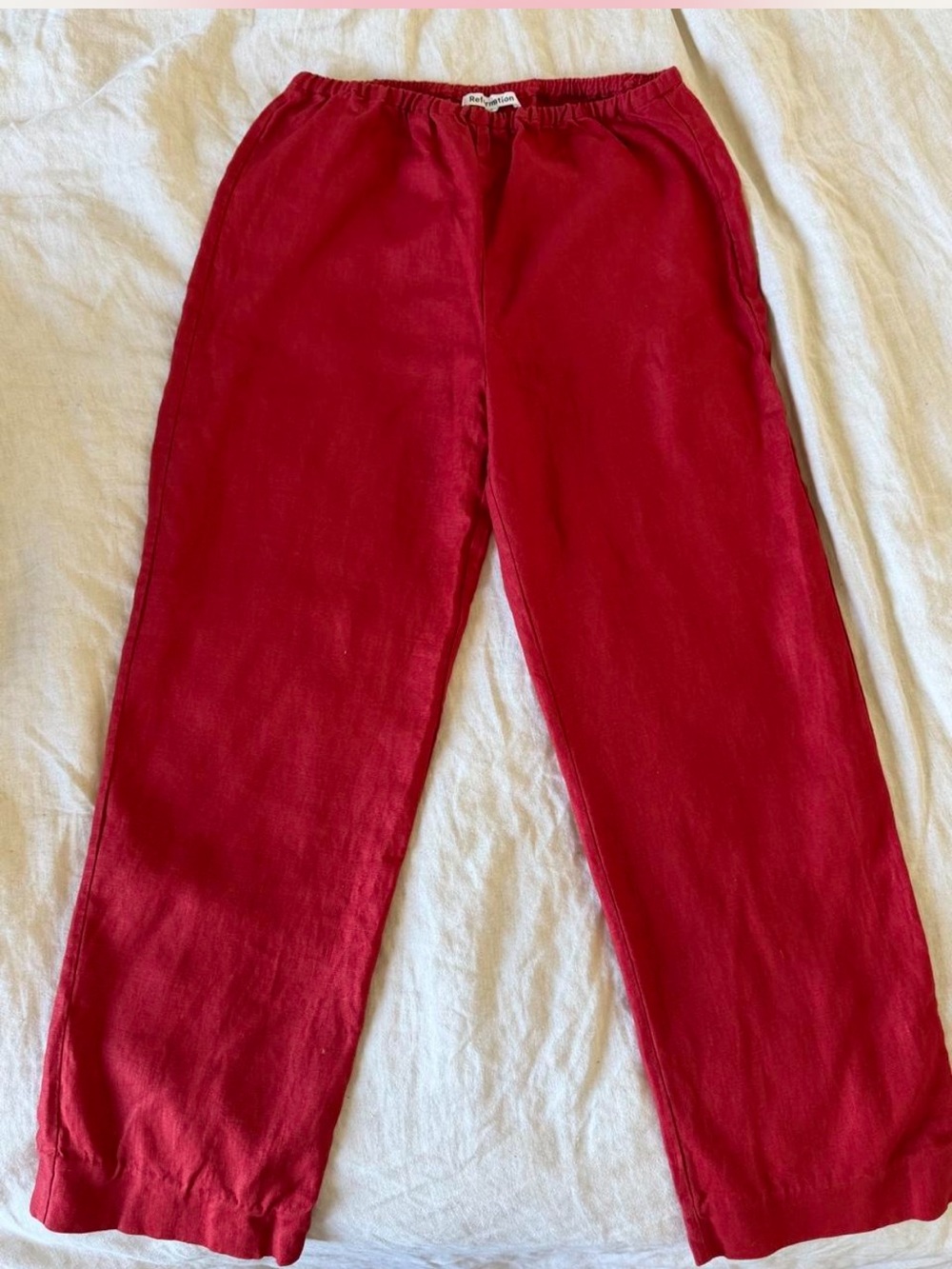 Reformation Red Linen Pants - Picture 3 of 5
